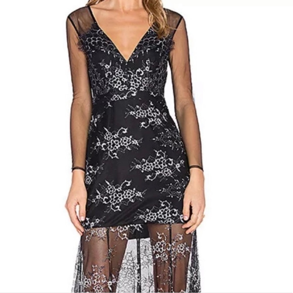 Lovers + Friends Revolve Mystic Black Lace Cocktail Party Special Occasion Dress - Picture 4 of 16
